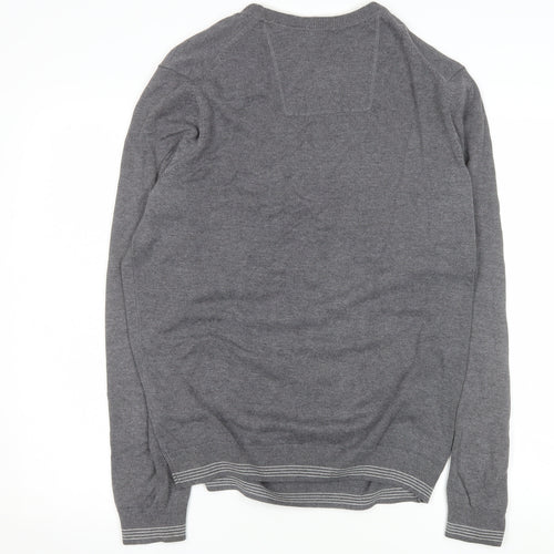 Hugo Boss Men's Grey Knit Crew Neck Pullover Sweatshirt L