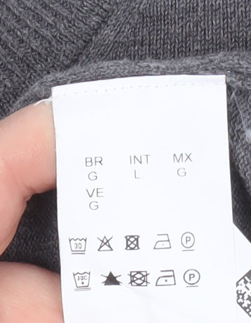 Hugo Boss Men's Grey Knit Crew Neck Pullover Sweatshirt L