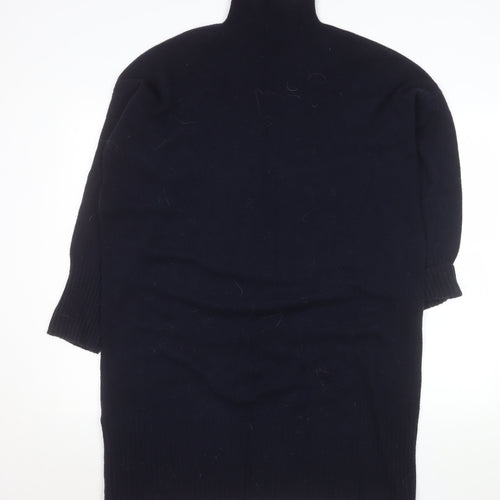 Whistles Women’s Black Merino Wool Roll Neck Sweater Dress L