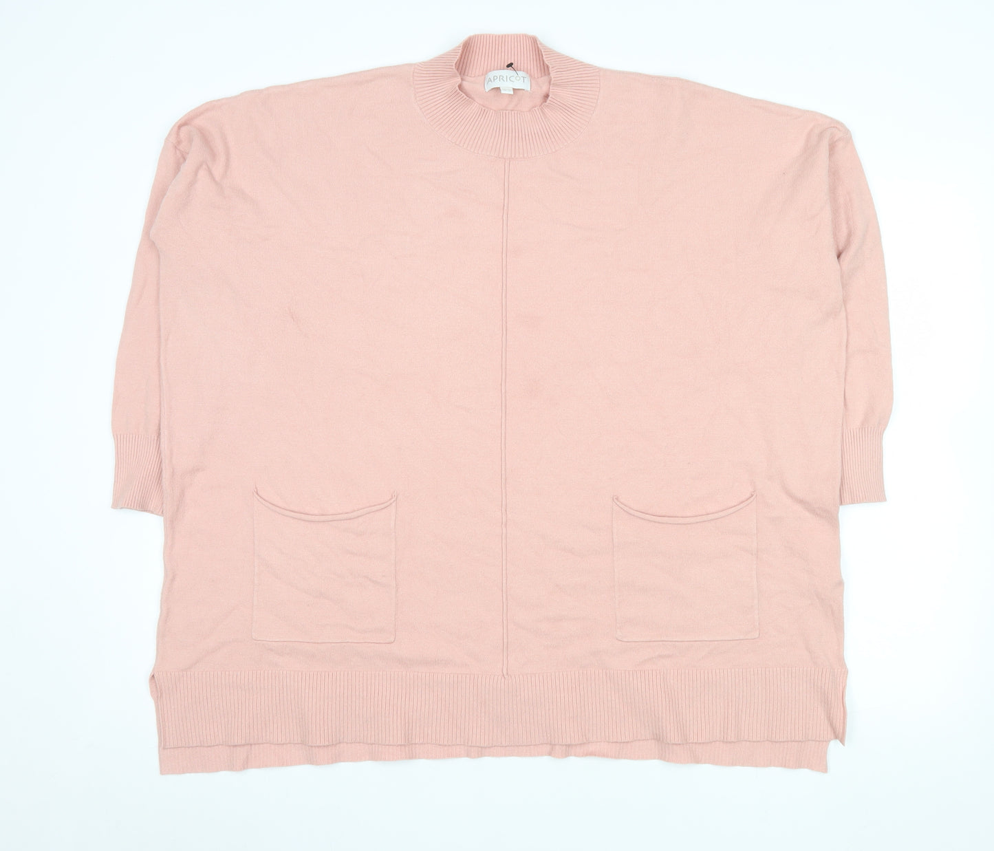 Apricot Women’s Pink High Neck Knit Cardigan UK 16 Relaxed Fit