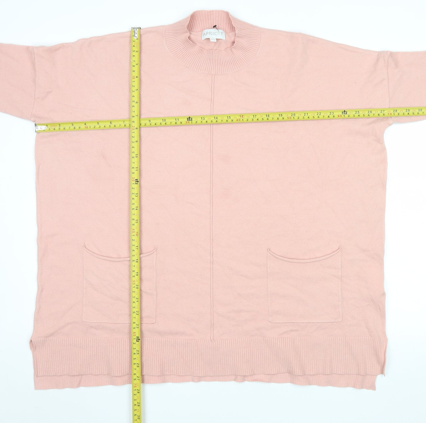 Apricot Women’s Pink High Neck Knit Cardigan UK 16 Relaxed Fit