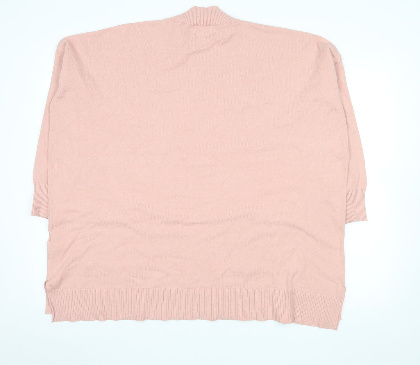 Apricot Women’s Pink High Neck Knit Cardigan UK 16 Relaxed Fit