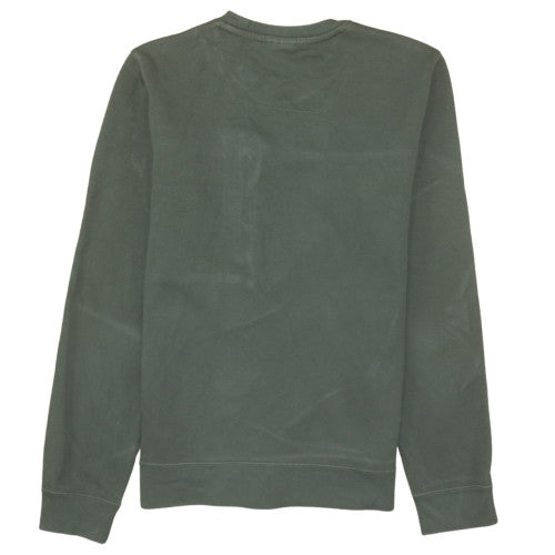 Nike Men's Green Pullover Sweatshirt Small Crew Neck Logo Zip Pocket