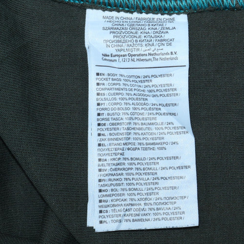 Nike Men's Green Pullover Sweatshirt Small Crew Neck Logo Zip Pocket