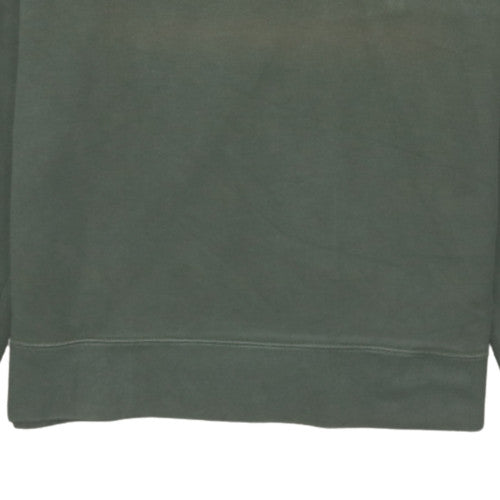 Nike Men's Green Pullover Sweatshirt Small Crew Neck Logo Zip Pocket