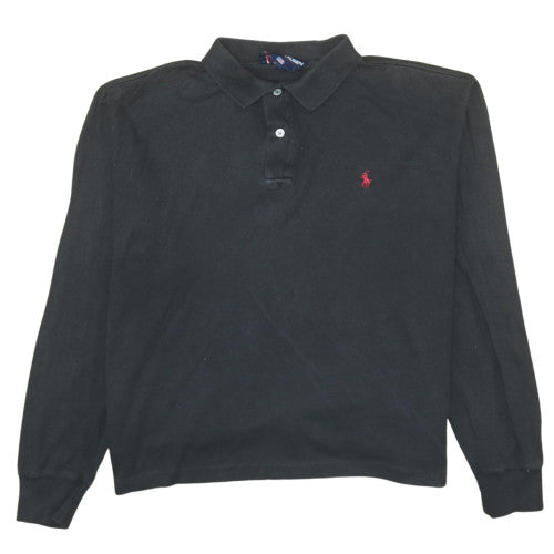 Ralph Lauren Men's Black Long Sleeve Cotton Polo Shirt Size L