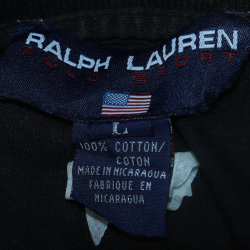 Ralph Lauren Men's Black Long Sleeve Cotton Polo Shirt Size L