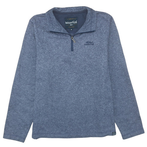 Weird Fish Men's Blue 1/4 Zip Fleece Sweatshirt Size M