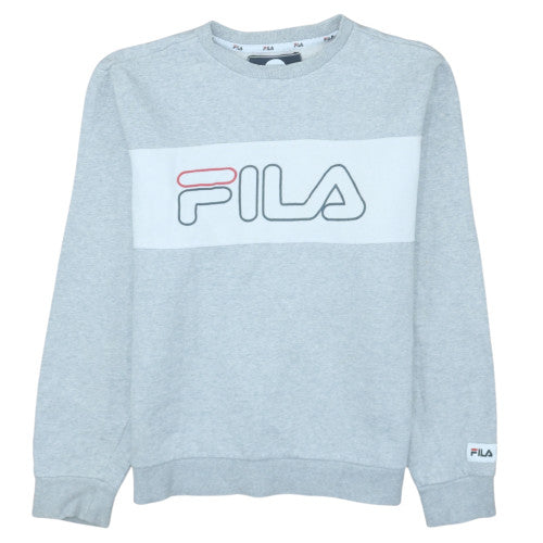 FILA Men's Grey Crew Neck Logo Sweatshirt Size S
