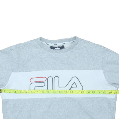 FILA Men's Grey Crew Neck Logo Sweatshirt Size S