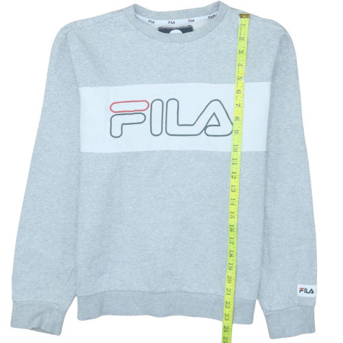 FILA Men's Grey Crew Neck Logo Sweatshirt Size S