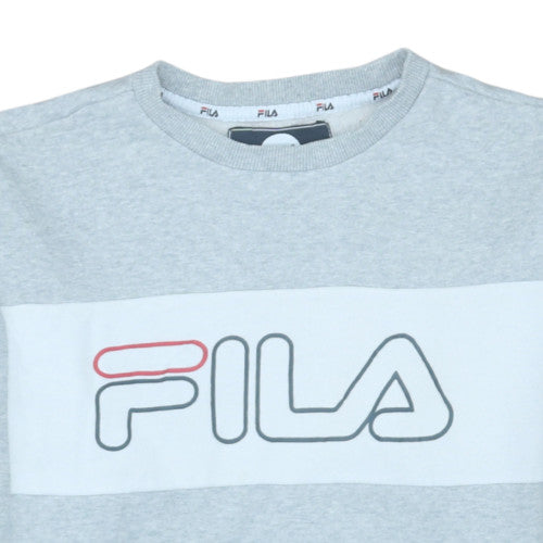 FILA Men's Grey Crew Neck Logo Sweatshirt Size S