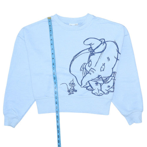 Disney Women Blue Dumbo Sweatshirt Small Crew Neck Pullover