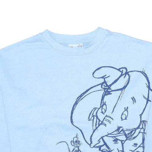 Disney Women Blue Dumbo Sweatshirt Small Crew Neck Pullover