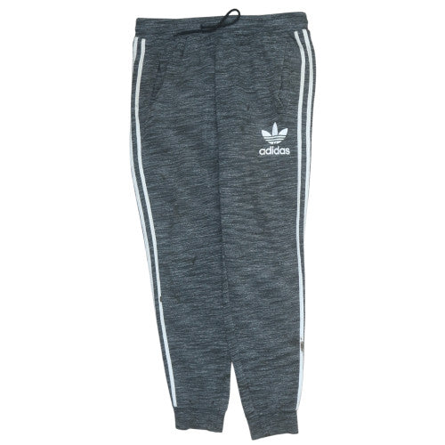 Adidas Men Grey Jogger Trousers L Regular Fit Stretch Drawstring