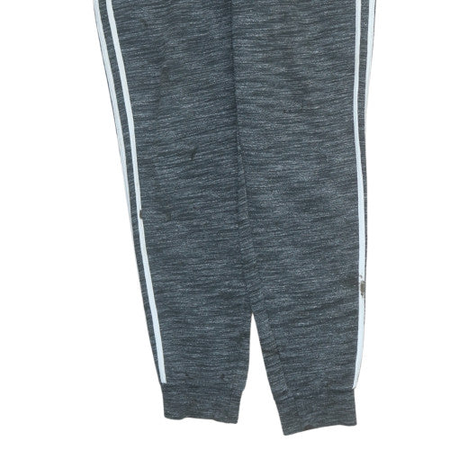 Adidas Men Grey Jogger Trousers L Regular Fit Stretch Drawstring