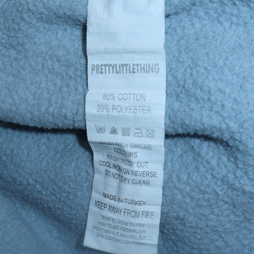 PrettyLittleThing Women’s Blue Pullover Hoodie Size 10 Cotton Blend