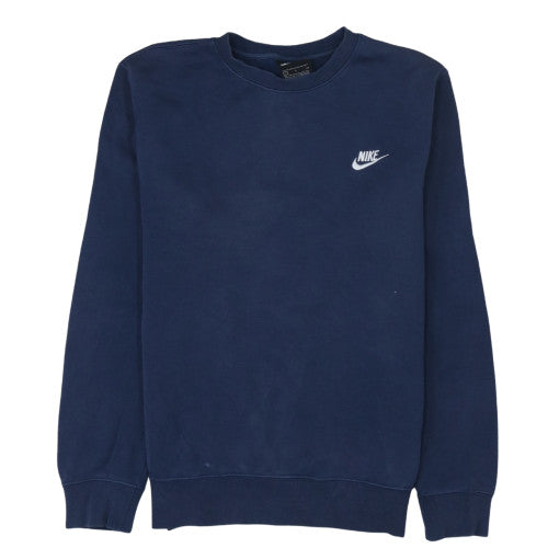 Nike Mens Blue Crew Neck Pullover Sweatshirt S Regular Fit Fleece