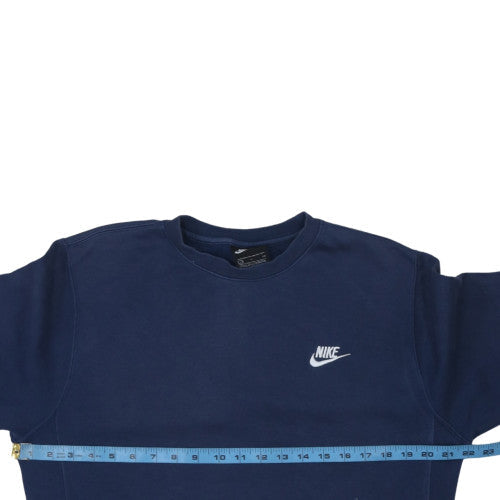 Nike Mens Blue Crew Neck Pullover Sweatshirt S Regular Fit Fleece