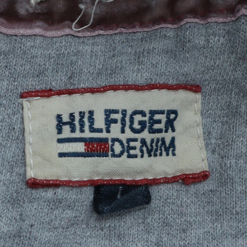 Hilfiger Denim Womens Grey Sequin Star Pullover Hoodie Size M