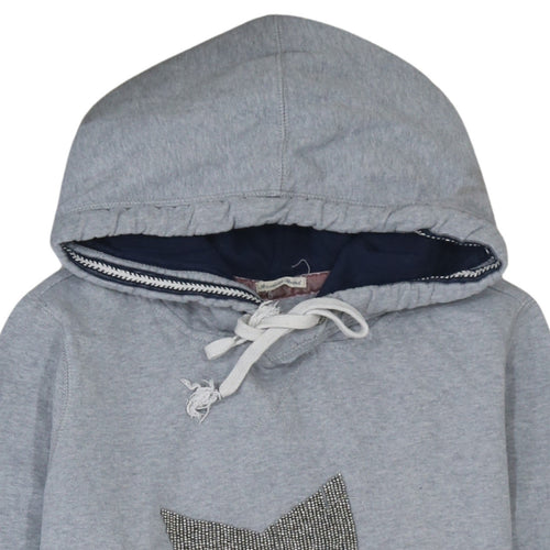 Hilfiger Denim Womens Grey Sequin Star Pullover Hoodie Size M