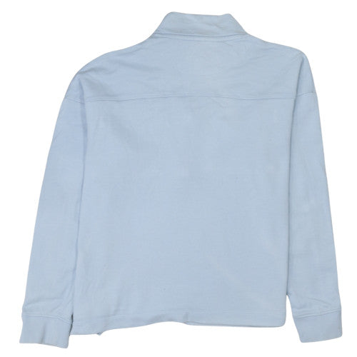 U.S. Polo Assn. Womens Light Blue 1/4 Zip Cotton Sweatshirt Size 14
