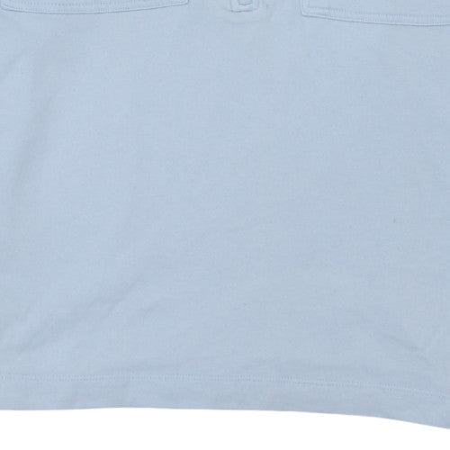 U.S. Polo Assn. Womens Light Blue 1/4 Zip Cotton Sweatshirt Size 14
