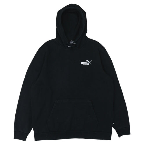 Puma Men’s Black Pullover Hoodie L Fleece Sportswear Logo