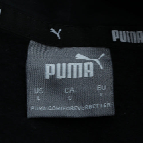 Puma Men’s Black Pullover Hoodie L Fleece Sportswear Logo