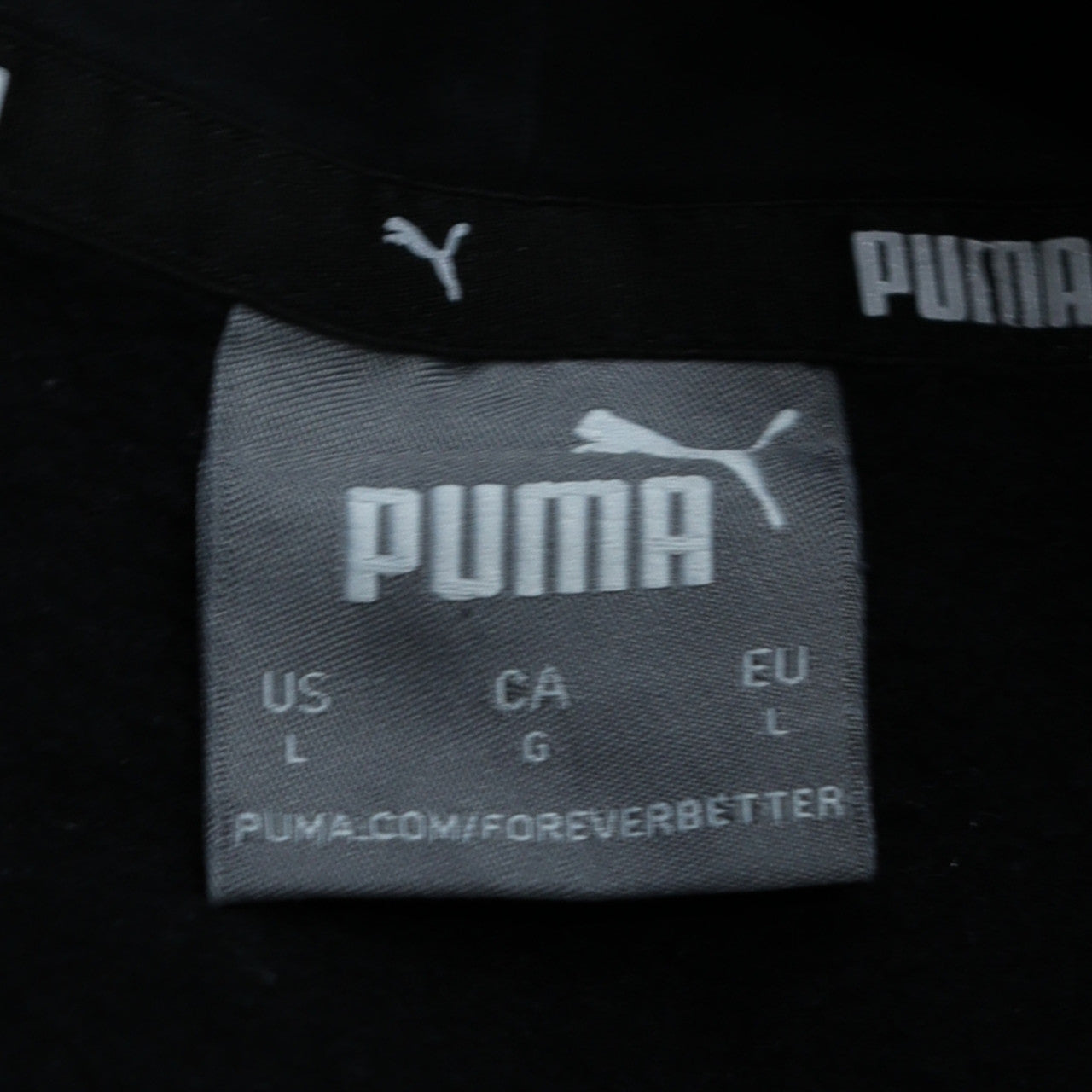 Puma Men’s Black Pullover Hoodie L Fleece Sportswear Logo