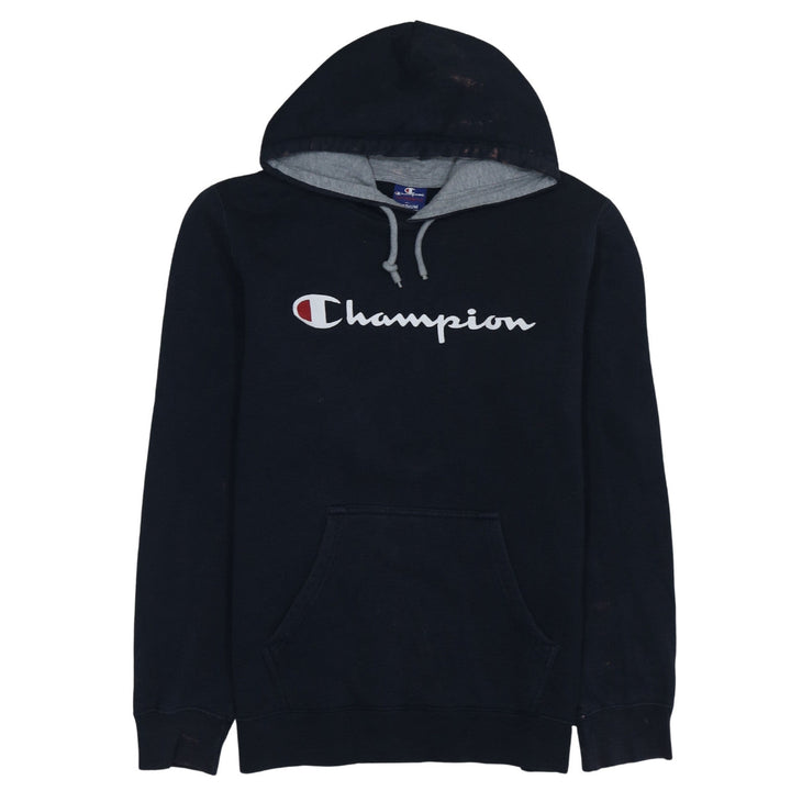 Champion Men’s Black Pullover Hoodie Medium Logo Fleece Sweatshirt