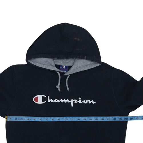 Champion Men’s Black Pullover Hoodie Medium Logo Fleece Sweatshirt