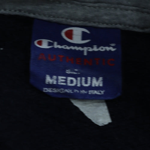Champion Men’s Black Pullover Hoodie Medium Logo Fleece Sweatshirt
