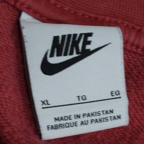 Nike Women’s Red Crew Neck Pullover Sweatshirt XL Cotton Blend