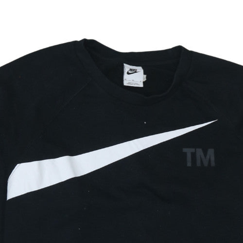 Nike Men's Black M Pullover Sweatshirt With Large Logo Graphic Print