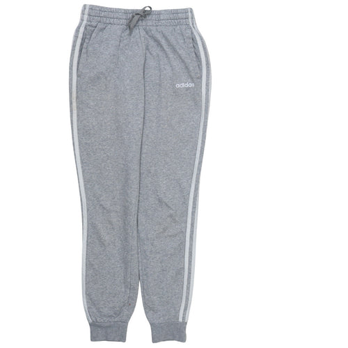 Adidas Womens Grey XS Track Pants Elastic Waist Side Stripe
