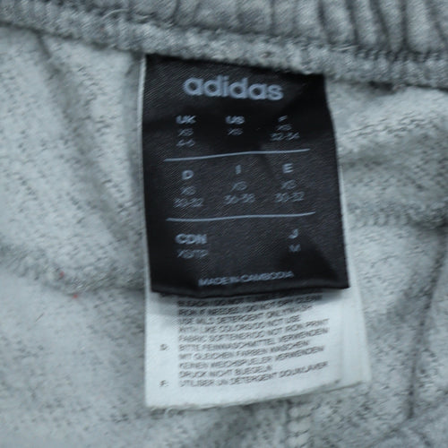 Adidas Womens Grey XS Track Pants Elastic Waist Side Stripe