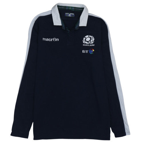 Macron Men's Blue Scotland Rugby 3XL Collared Sweatshirt