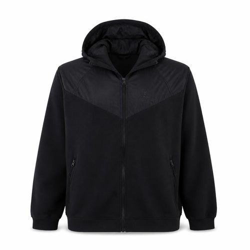 Nike Men's Black XL Hooded Track Jacket Full Zip Cotton Nylon