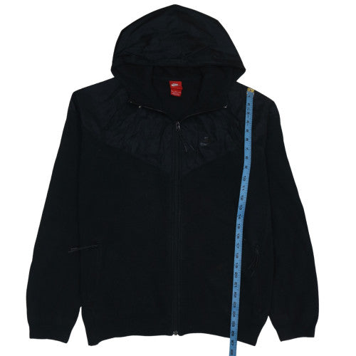 Nike Men's Black XL Hooded Track Jacket Full Zip Cotton Nylon