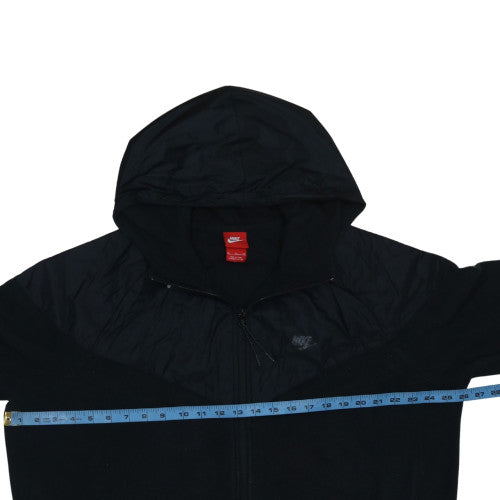 Nike Men's Black XL Hooded Track Jacket Full Zip Cotton Nylon