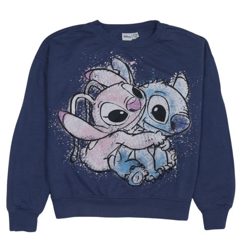 Disney Primark Women Blue Stitch Sweatshirt Size S Crew Neck Pullover