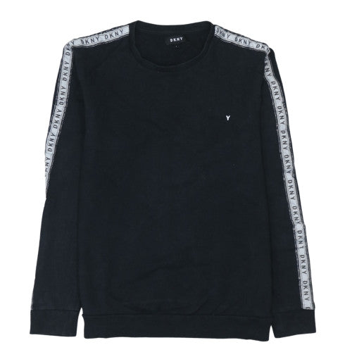 DKNY Men's Black Logo Tape Crew Neck Sweatshirt Size L