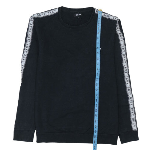 DKNY Men's Black Logo Tape Crew Neck Sweatshirt Size L
