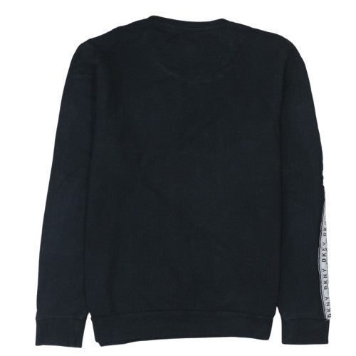 DKNY Men's Black Logo Tape Crew Neck Sweatshirt Size L