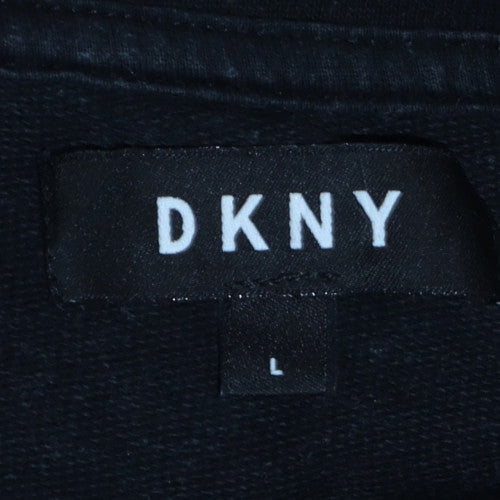 DKNY Men's Black Logo Tape Crew Neck Sweatshirt Size L