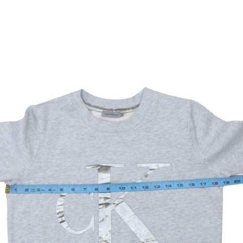 Calvin Klein Jeans Womens Grey Logo Pullover Sweatshirt XS