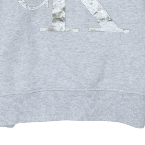 Calvin Klein Jeans Womens Grey Logo Pullover Sweatshirt XS