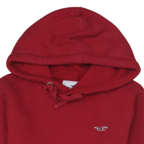 Hollister Mens Red Pullover Hoodie XS Regular Fit Fleece Warm