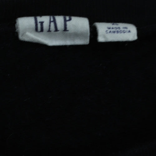GAP Womens Black Pullover Sweatshirt Size XL Cotton Blend Logo Style
